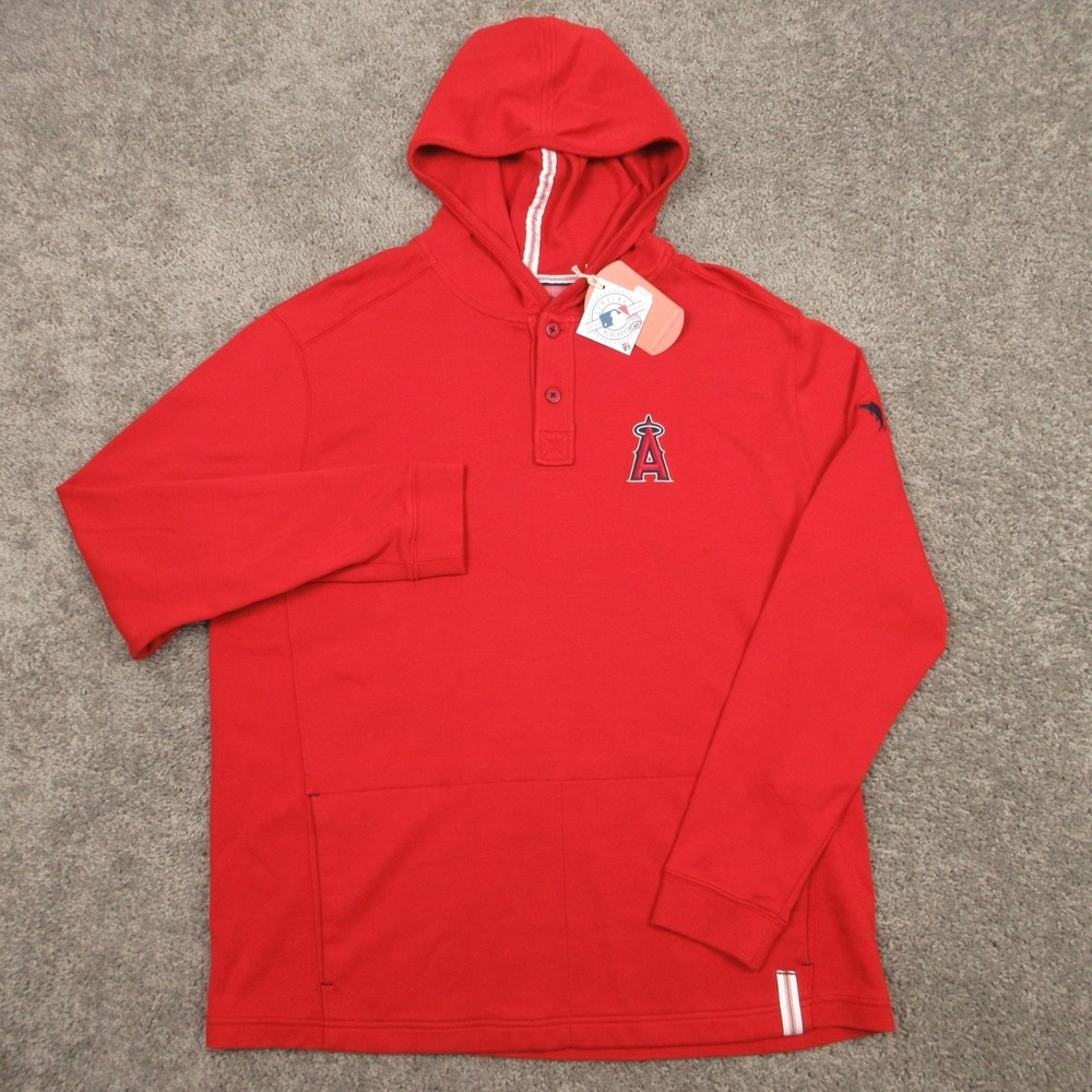 Los Angeles Angels Sweater Mens Large Red Hoodie Sweatshirt Tommy Bahama MLB